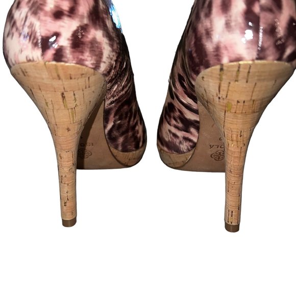 NWOT ISOLA Notte in Pink Champagne Leopard Print Peep Toe Stiletto Heels… - Picture 7 of 9